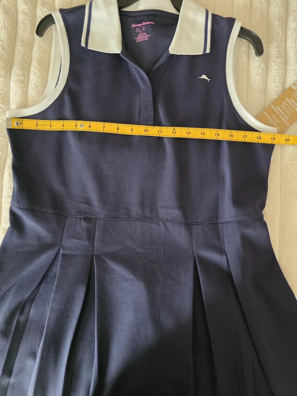 NWT Tommy Bahama Active Pleated Golf Tennis Dress w/ Shorts Navy Blue Size L